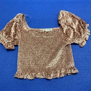 light pink square neck crop top